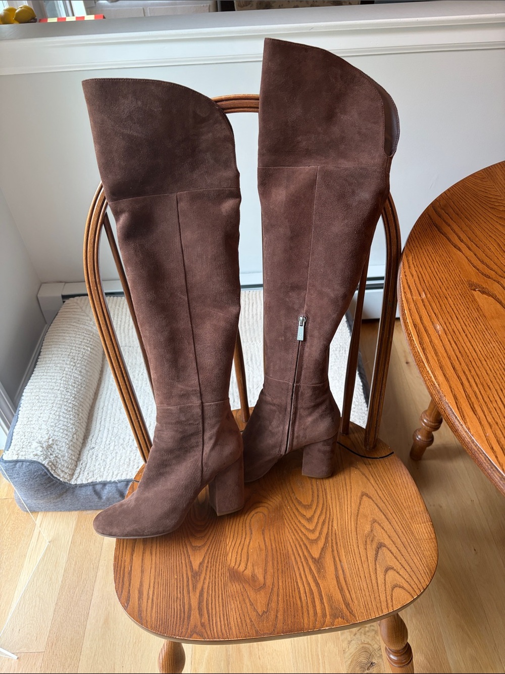 Kenneth Cole Brown Suede Over-the-Knee Block Heel Boots